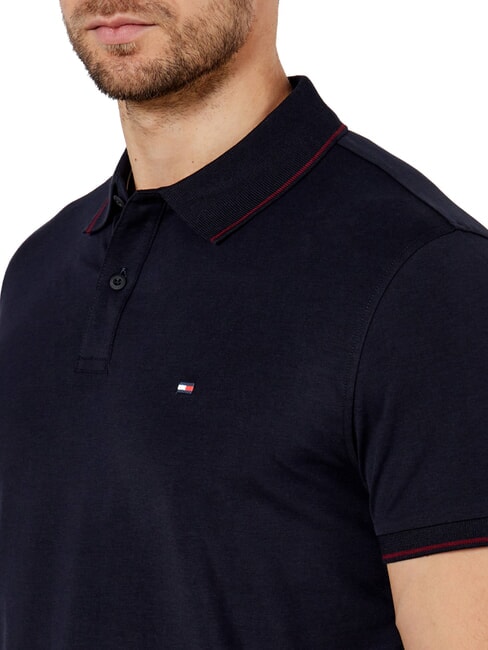 TH polo &agrave; manches courtes avec passepoil ciel du d&eacute;sert - chemise polo