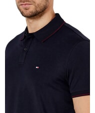 TOMMY HILFIGER TH polo &agrave; manches courtes avec passepoil ciel du d&eacute;sert - chemise polo - 3
