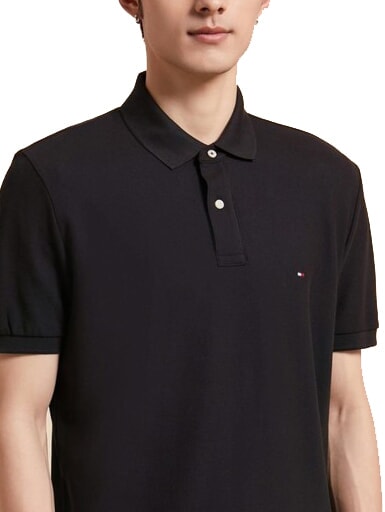 TH polo en coton &agrave; manches courtes ck noir - chemise polo