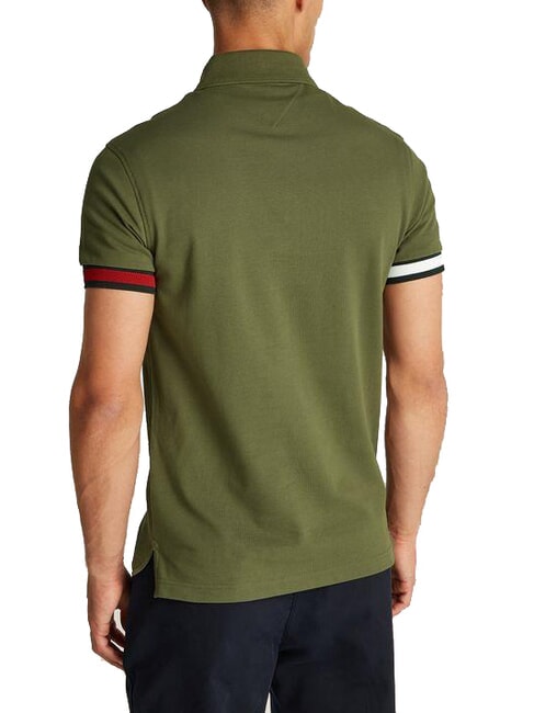 TH Polo &agrave; manches courtes avec logo &eacute;lastique vert arm&eacute;e - chemise polo