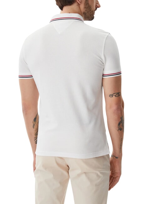 TH TIPPED polo &agrave; manches courtes coupe ajust&eacute;e blanc - chemise polo