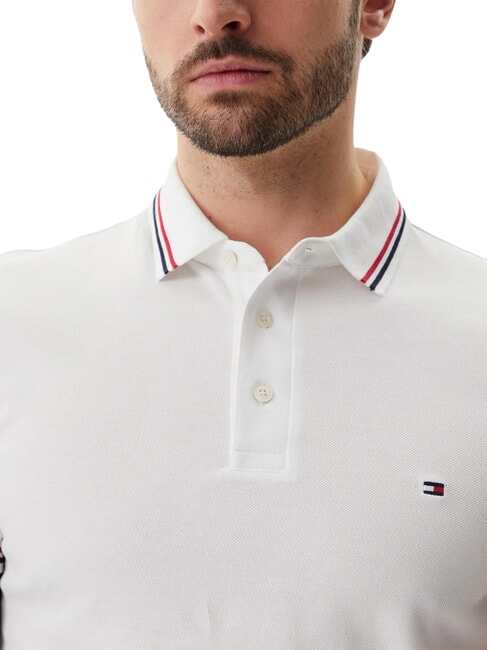 TH TIPPED polo &agrave; manches courtes coupe ajust&eacute;e blanc - chemise polo