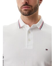 TOMMY HILFIGER TH TIPPED polo &agrave; manches courtes coupe ajust&eacute;e blanc - chemise polo - 3