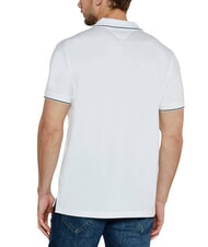 TOMMY HILFIGER TH polo &agrave; manches courtes avec passepoil blanc - chemise polo - 2