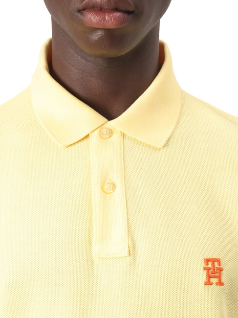TH Polo &agrave; manches courtes avec broderie monogramme citronnelle - chemise polo