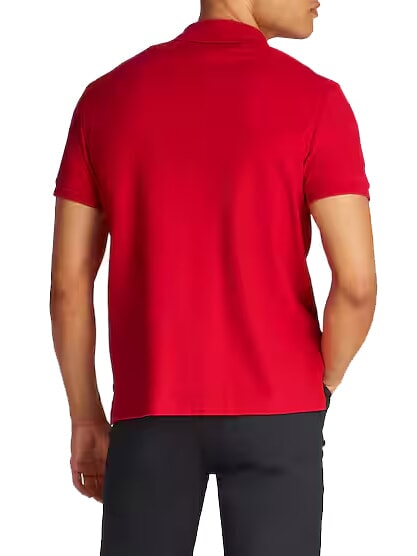 TH Polo &agrave; manches courtes avec broderie monogramme rouge moyen - chemise polo