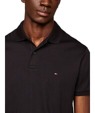 TOMMY HILFIGER TH Polo &agrave; manches courtes avec ruban au col noir - chemise polo - 3