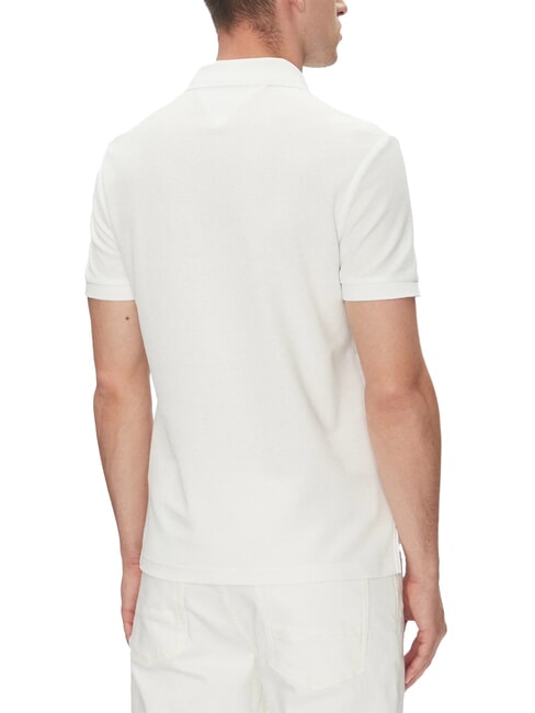 TH Polo &agrave; manches courtes avec broderie monogramme blanc - chemise polo