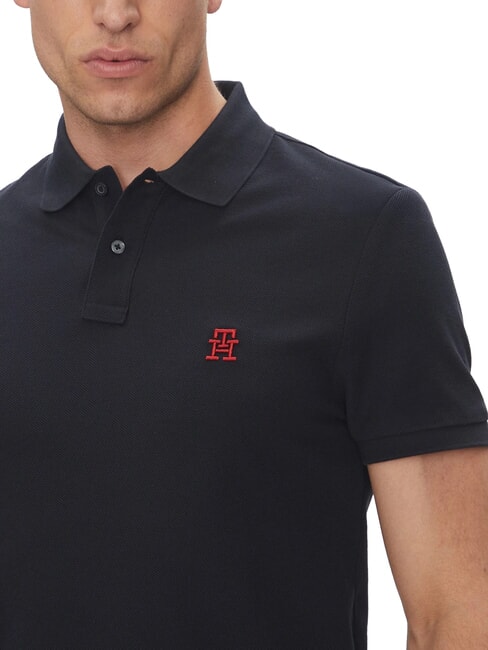 TH Polo &agrave; manches courtes avec broderie monogramme ciel du d&eacute;sert - chemise polo
