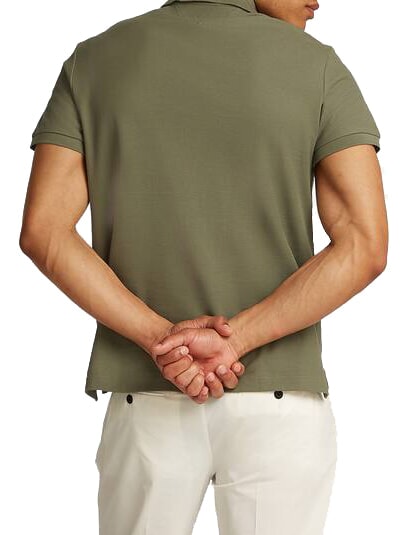 TH Polo &agrave; manches courtes avec broderie monogramme vert de bataille - chemise polo