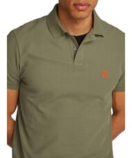 TOMMY HILFIGER TH Polo &agrave; manches courtes avec broderie monogramme vert de bataille - chemise polo - 3