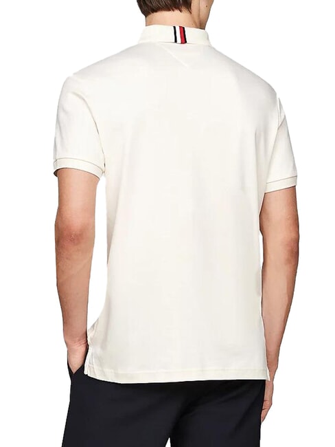 TH Polo &agrave; manches courtes avec ruban au col blanc - chemise polo