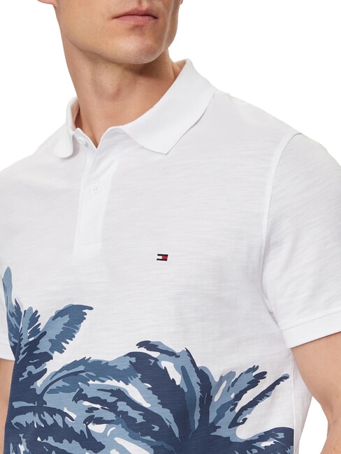 TH Polo &agrave; manches courtes imprim&eacute; blanc - chemise polo