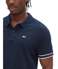TOMMY HILFIGER TH JEANS Polo &eacute;lastique &agrave; manches courtes avec logo marine nuit noire - chemise polo - 3