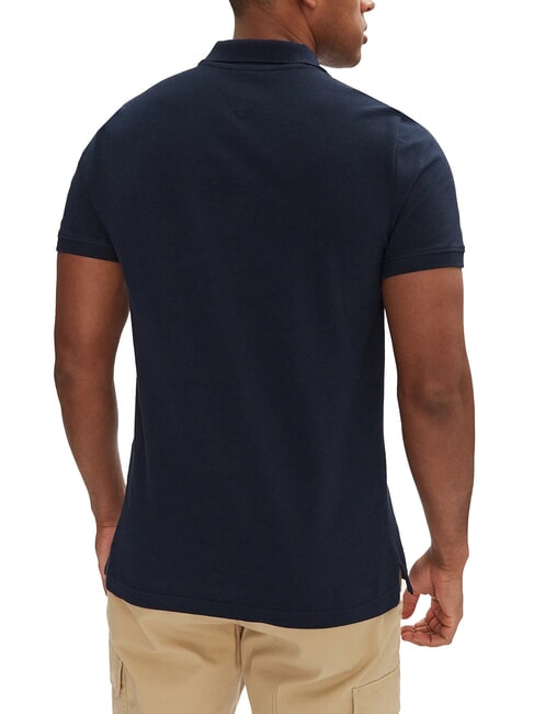 TH JEANS Polo &agrave; manches courtes avec drapeau marine nuit noire - chemise polo
