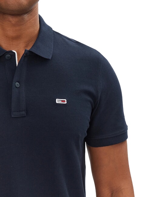 TH JEANS Polo &agrave; manches courtes avec drapeau marine nuit noire - chemise polo