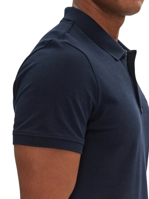 TH JEANS Polo &agrave; manches courtes avec drapeau marine nuit noire - chemise polo