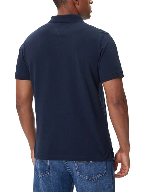 TH JEANS Polo &agrave; manches courtes avec logo marine nuit noire - chemise polo