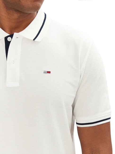 TH JEANS polo &agrave; manches courtes coupe ajust&eacute;e &eacute;cru - chemise polo