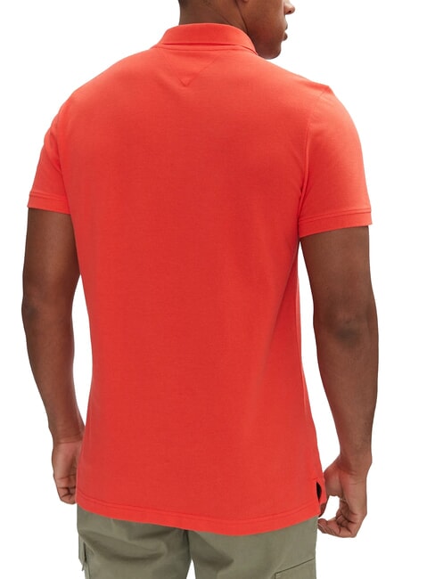 TH JEANS Polo &agrave; manches courtes avec drapeau vermillon brillant - chemise polo