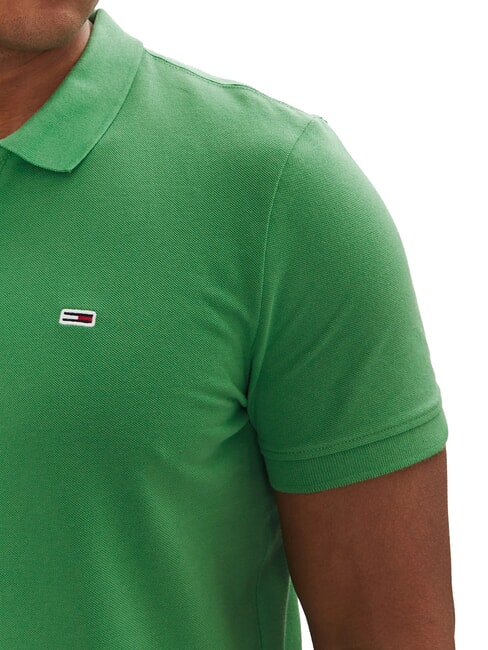 TH JEANS Polo &agrave; manches courtes avec drapeau vert c&ocirc;tier - chemise polo