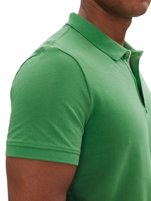 TH JEANS Polo &agrave; manches courtes avec drapeau vert c&ocirc;tier - chemise polo