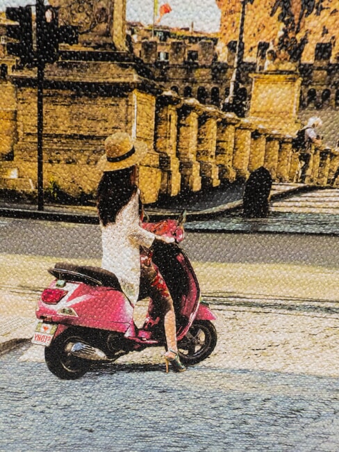 YESBAG Sac de courses imprim&eacute; VACANCES ROMAINES - Sacs pour Femme