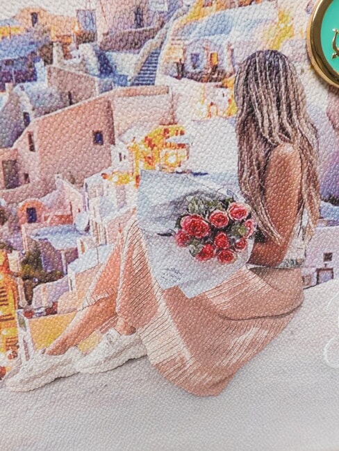 YESBAG Sac de courses imprim&eacute; Coucher de soleil en Gr&egrave;ce - Sacs pour Femme