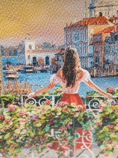 YESBAG Grande trousse de beaut&eacute; &eacute;vas&eacute;e canal fleuri - Trousses