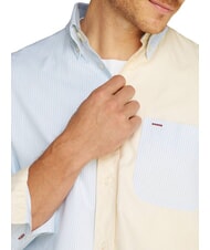 TOMMY HILFIGER TH chemise &agrave; manches longues color block bleu venteux - Chemises pour hommes - 3