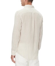 TOMMY HILFIGER TH chemise en lin ray&eacute;e coupe classique fr&ecirc;ne de bois / bande de caf&eacute; glac&eacute; - Chemises pour hommes - 2