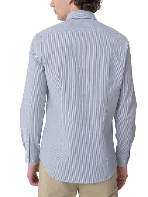 TH chemise &agrave; manches longues saphir fonc&eacute; / rayures blanches - Chemises pour hommes