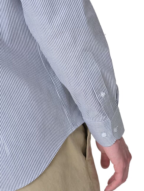TH chemise &agrave; manches longues saphir fonc&eacute; / rayures blanches - Chemises pour hommes