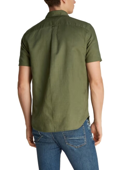 TH Chemise &agrave; manches courtes boutonn&eacute;e vert de bataille - Chemises pour hommes