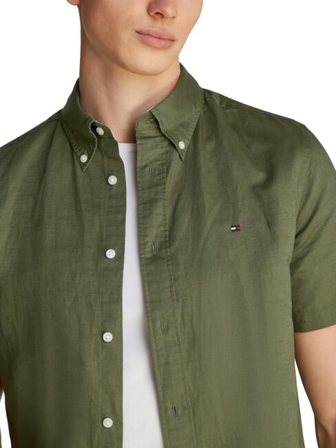 TH Chemise &agrave; manches courtes boutonn&eacute;e vert de bataille - Chemises pour hommes