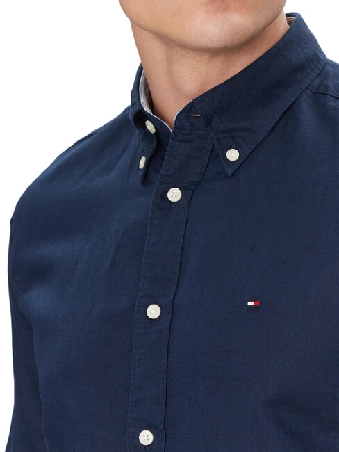 TH Chemise &agrave; manches courtes boutonn&eacute;e marine carbone - Chemises pour hommes