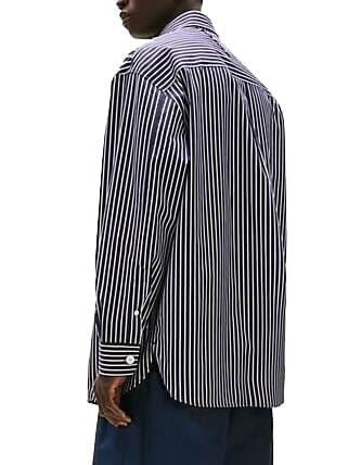 TH chemise oversize &agrave; manches longues marine - Chemises pour hommes