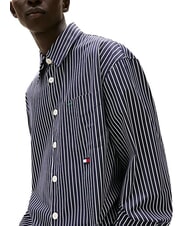 TOMMY HILFIGER TH chemise oversize &agrave; manches longues marine - Chemises pour hommes - 3