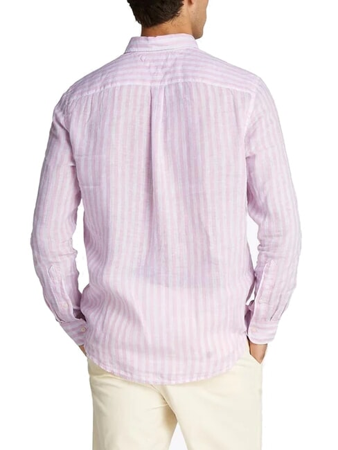 TH chemise en lin ray&eacute;e coupe classique rose classique / rayures - Chemises pour hommes