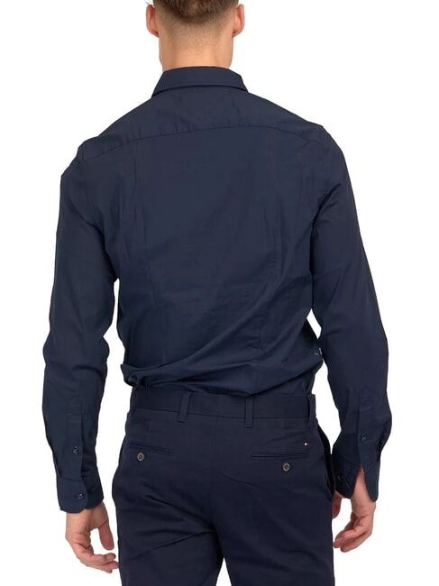 TH Chemise en coton stretch &agrave; manches longues blazer bleu marine - Chemises pour hommes