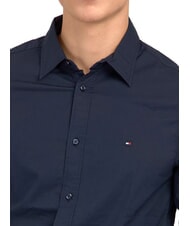 TOMMY HILFIGER TH Chemise en coton stretch &agrave; manches longues blazer bleu marine - Chemises pour hommes - 3