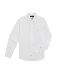TOMMY HILFIGER TH Chemise en coton stretch &agrave; manches longues blanc classique - Chemises pour hommes - 3