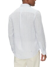 TOMMY HILFIGER TH chemise en lin ray&eacute;e coupe classique marine nuit blanche rayures bretonnes - Chemises pour hommes - 2