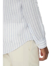 TOMMY HILFIGER TH chemise en lin ray&eacute;e coupe classique marine nuit blanche rayures bretonnes - Chemises pour hommes - 4