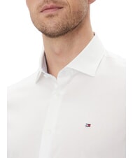 TOMMY HILFIGER TH Chemise en coton stretch &agrave; manches longues blanc optique - Chemises pour hommes - 3