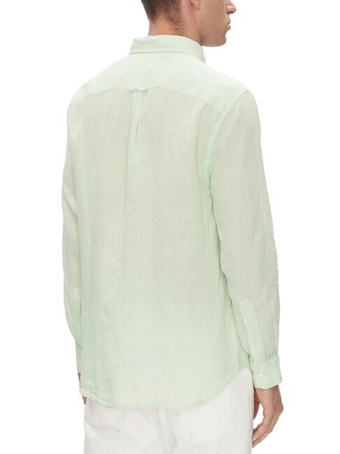 TH chemise en lin &agrave; manches longues coupe classique vert opale - Chemises pour hommes