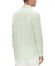 TOMMY HILFIGER TH chemise en lin &agrave; manches longues coupe classique vert opale - Chemises pour hommes - 2