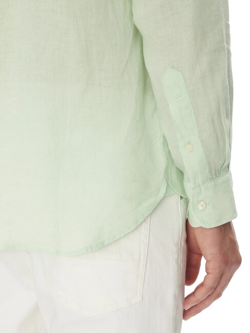 TH chemise en lin &agrave; manches longues coupe classique vert opale - Chemises pour hommes