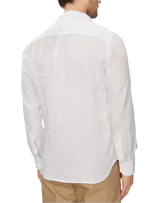 TH chemise en lin &agrave; manches longues coupe classique blanc optique - Chemises pour hommes