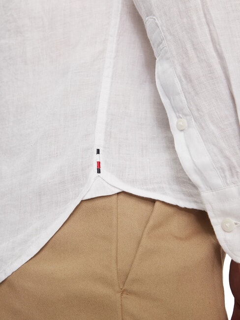 TH chemise en lin &agrave; manches longues coupe classique blanc optique - Chemises pour hommes